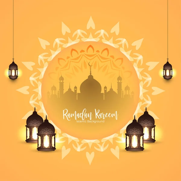 Ramadan Kareem Religioso Festival Islamico Vettore Sfondo Artistico — Vettoriale Stock