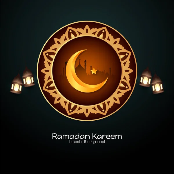 Religioso Ramadán Kareem Festival Islámico Vector Fondo Artístico — Vector de stock
