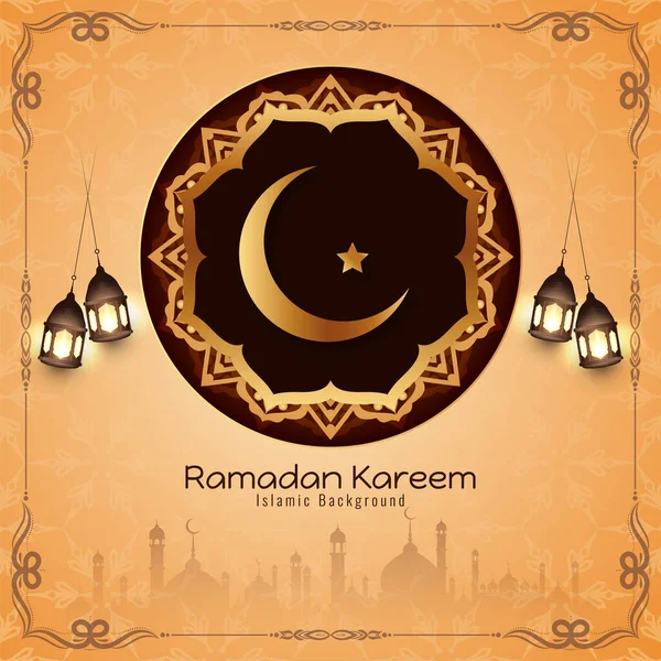 Dini Ramazan Kareem Slami Festival Sanatsal Arka Plan Vektörü — Stok Vektör