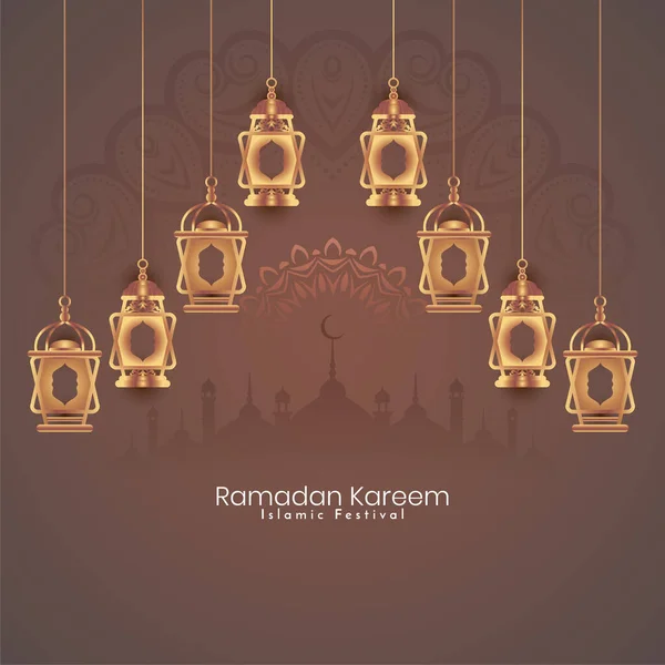 Ramadan Kareem Islamitisch Festival Viering Decoratieve Achtergrond Vector — Stockvector