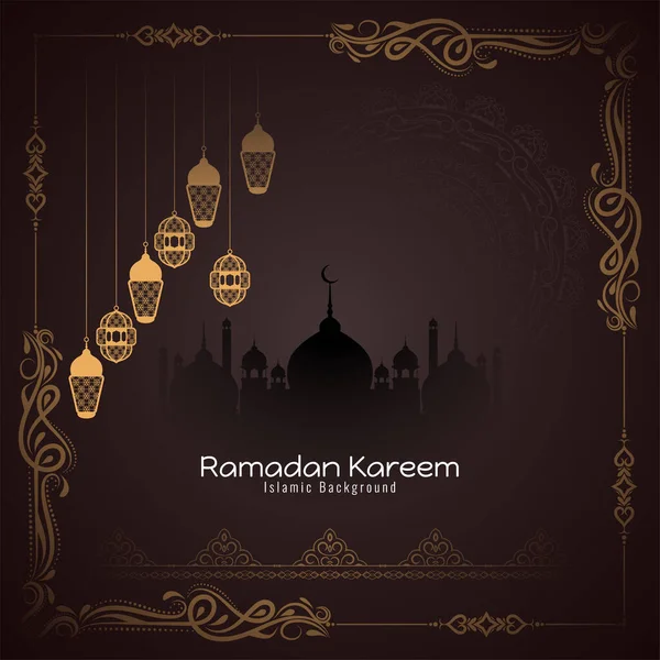 Culturele Ramadan Kareem Islamitische Festival Viering Achtergrond Vector — Stockvector
