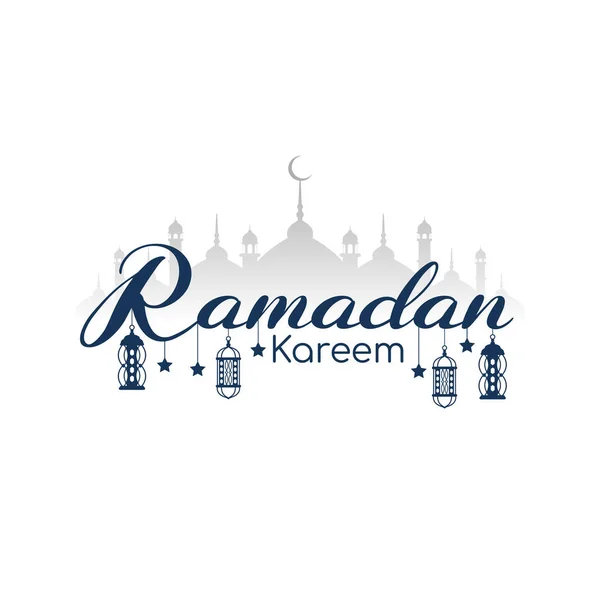 Ramadan Kareem Islámský Festival Krásný Text Design Karty Vektor — Stockový vektor