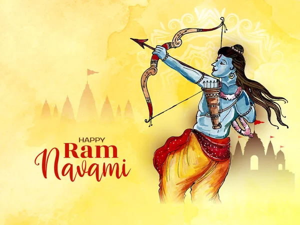 Ινδουιστικό Πολιτιστικό Happy Ram Navami Φεστιβάλ Γιορτή Φόντο Σχεδιασμό Φορέα — Διανυσματικό Αρχείο