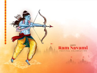 Dini Happy Ram navami festivali arka plan tasarım vektörü