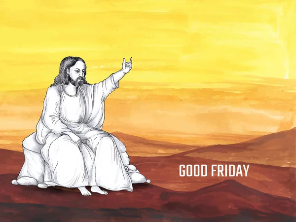耶稣受难日神圣的耶稣背景设计矢量 — 图库矢量图片