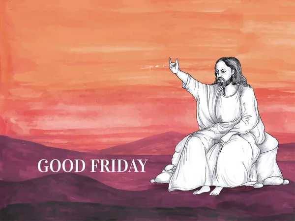 Good Friday Religious Spiritual Greeting Background Design Vector — Stock Vector