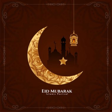 Bayram Mübarek festivali hilal arkaplan tasarım vektörünü selamlıyor
