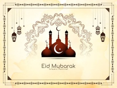 Bayram Mübarek geleneksel İslami festival arkaplan tasarım vektörü