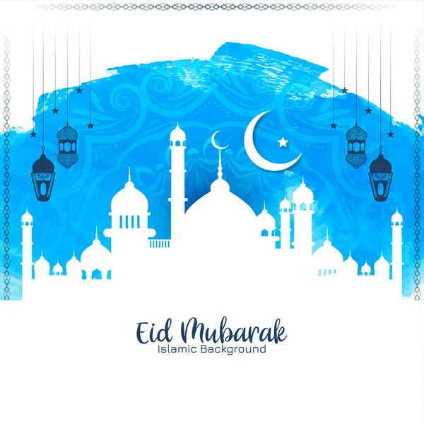 Eid Mubarak Festival Religioso Musulmano Decorativo Sfondo Design Vettore — Vettoriale Stock