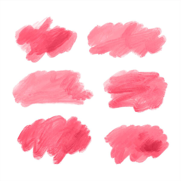 Red Watercolor brush stroke set background vector