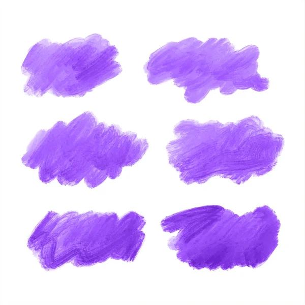 Aquarelle Violet Coup Pinceau Set Fond Vecteur — Image vectorielle