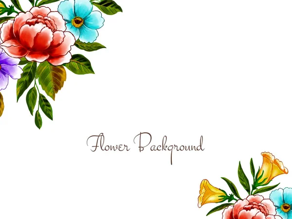 Beautiful Watercolor Flower Design Decorative Background Vector — Stock Vector
