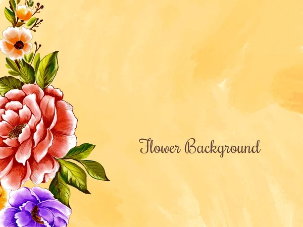 Elegant Watercolor Flower Design Beautiful Background Vector — Stock Vector