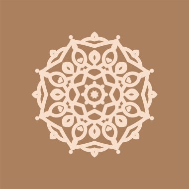 Modern güzel mandala tasarımı kahverengi arkaplan vektörü