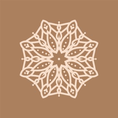 Zarif mandala tasarımı kahverengi arkaplan vektörü