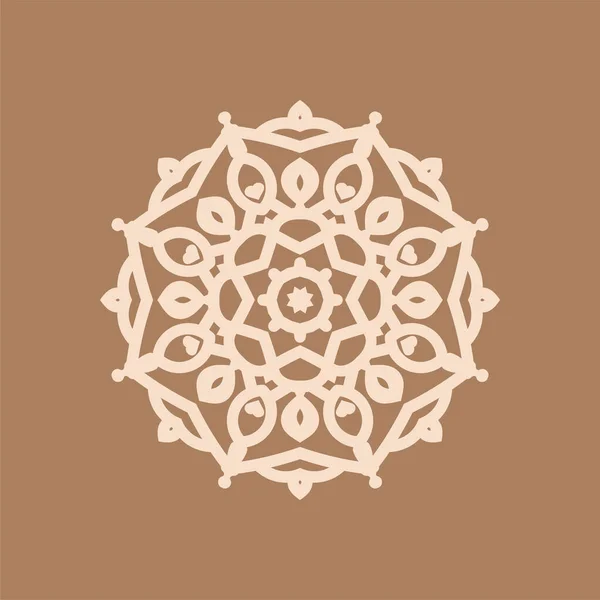 Σύγχρονη Όμορφη Mandala Σχεδιασμό Καφέ Διάνυσμα Φόντο — Διανυσματικό Αρχείο