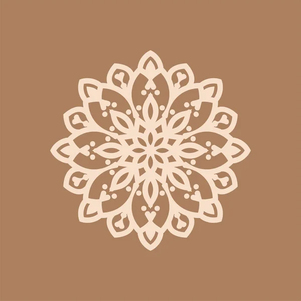 stock vector Beautiful elegant mandala design brown background vector