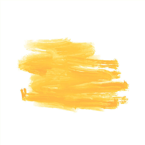 yellow watercolor brush stroke stain modern design vector
