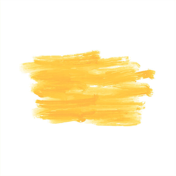 Decorative yellow watercolor brush stroke elegant design vector