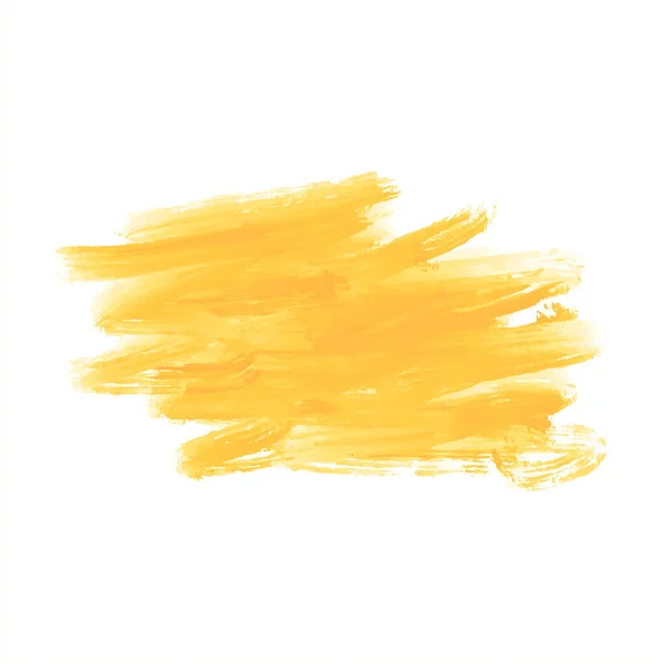 Žlutá Akvarel Tah Štětce Skvrna Moderní Design Vektor — Stockový vektor