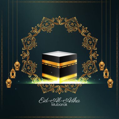Kurban Bayramı Mübarek Müslüman Festivali dekoratif arka plan vektörü