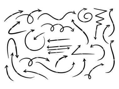 Çizgi Sanatı Eli karalama biçimi vektör ok işaretçisi toplama vektörü