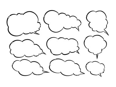 El çizimi karalama sanatı sohbet kutusu toplama vektörü