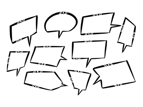 Dessiné Main Art Doodle Chat Box Collection Vecteur — Image vectorielle