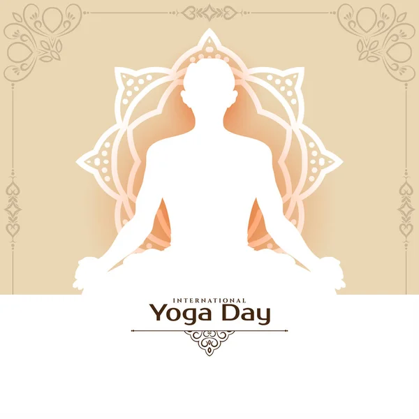 stock vector International Yoga day celebration greeting background vector