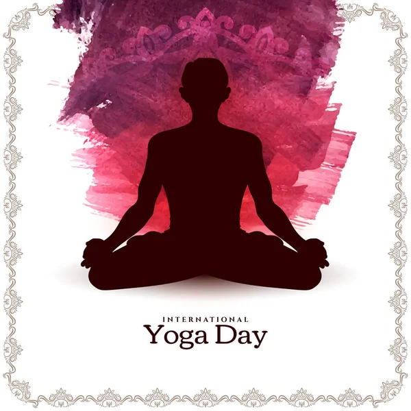 stock vector International Yoga day celebration greeting background vector