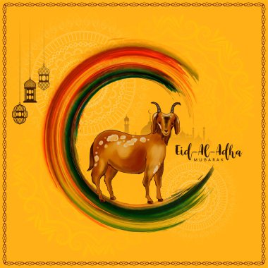 Kurban Bayramı Mübarek Festivali zarif bir dini arka plan vektörü