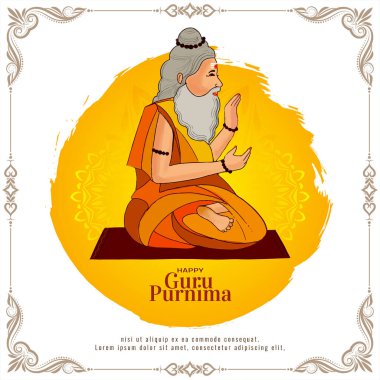 Mutlu Guru Purnima Hint geleneksel festival arka plan vektörü