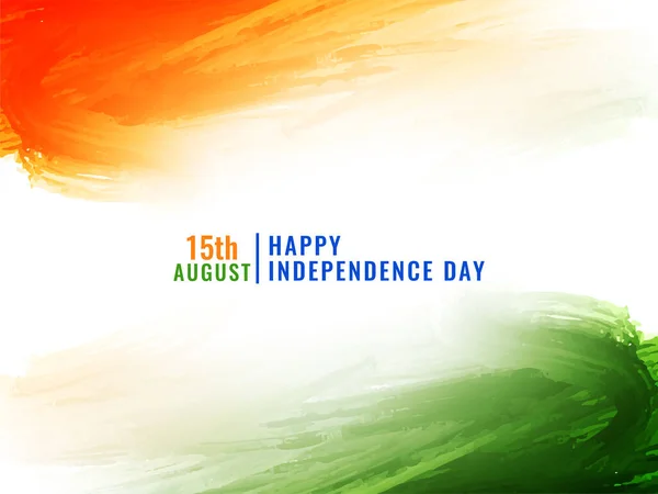 インド独立15日目8月三色の旗のデザインの背景ベクトル — ストックベクタ