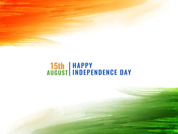 Sierpnia Indyjski Dzień Niepodległości Trójkolorowy Flaga Projekt Wektor Tła — Wektor stockowy