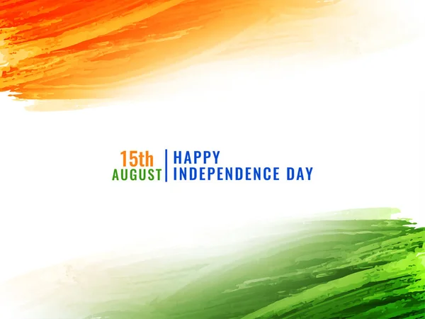 Nowoczesny Indyjski Dzień Niepodległości Tricolor Flaga Projekt Wektor Tła — Wektor stockowy