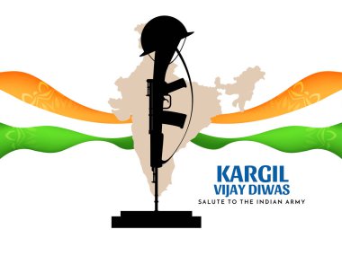 Kargil Vijiay Diwas tebrik kartı tasarım vektörünü kutladı