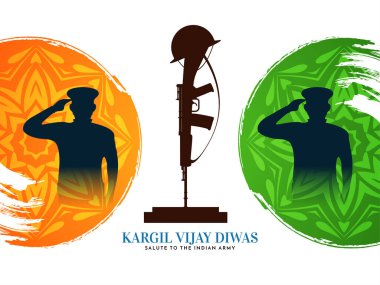 Kargil Vijiay Diwas tebrik kartı tasarım vektörünü kutladı