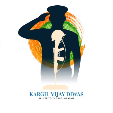 Kargil Vijiay Diwas vatansever arka plan tasarım vektörünü kutladı