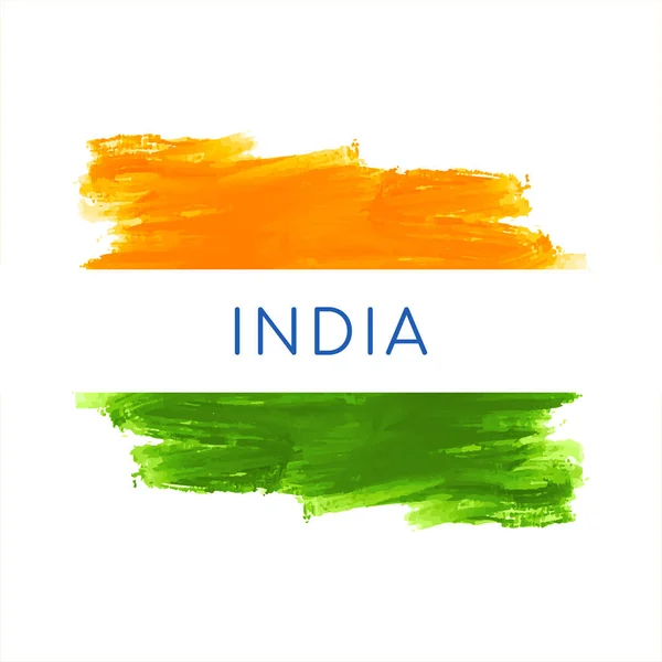 Dekoracyjny Indyjski Flaga Motyw Pędzla Projekt Pojedynczy Wektor Tła — Wektor stockowy