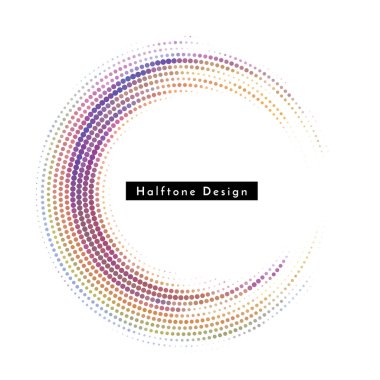 Soyut renkli dairesel yarım ton dekoratif tasarım vektörü