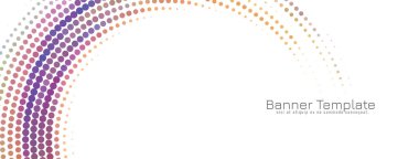 Soyut renkli dairesel yarım tonlu zarif pankart vektörü