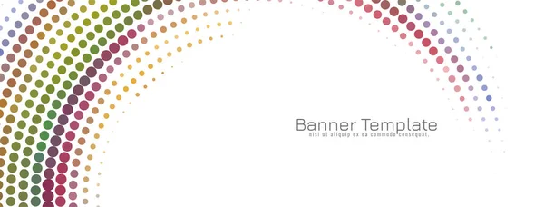 Modèle Moderne Bannière Circulaire Demi Teinte Colorée Vecteur — Image vectorielle