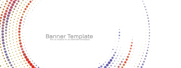 Σύγχρονη Πολύχρωμο Κυκλικό Σχεδιασμό Halftone Διάνυσμα Πρότυπο Banner — Διανυσματικό Αρχείο