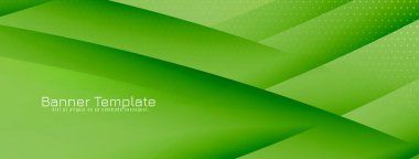 Modern dalga biçimi yeşil renk dinamik bayrak tasarım vektörü