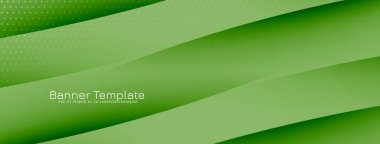 Soyut yeşil renk dalgası zarif bayrak tasarım vektörü