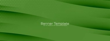 Zarif yeşil renk dalgası stili modern bayrak tasarım vektörü