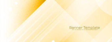 Modern yumuşak sarı geometrik tasarım modern pankart şablon vektörü