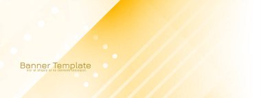 Modern yumuşak sarı geometrik tasarım modern pankart şablon vektörü