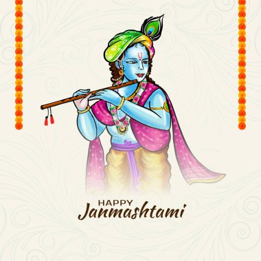 Mutlu janmashtami Hint kültür festivali arka plan vektörü