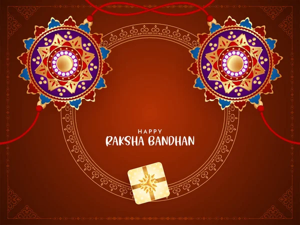 Krásná Happy Raksha Bandhan Hinduistický Festival Karta Design Vektor — Stockový vektor